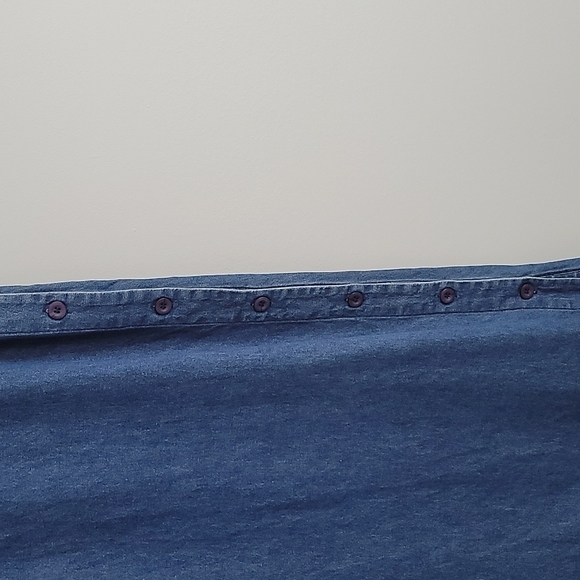 ERIKA Sleeveless Denim Jean Maxi Dress Fall leaves embroidered beads Size Medium - Picture 9 of 10